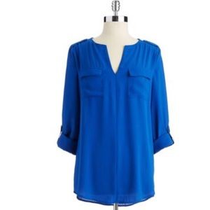 Lord & Taylor Women's Pocket Roll Tab Sleeve Tunic